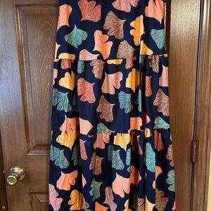 Colorful Leaf Print Women's Skirt